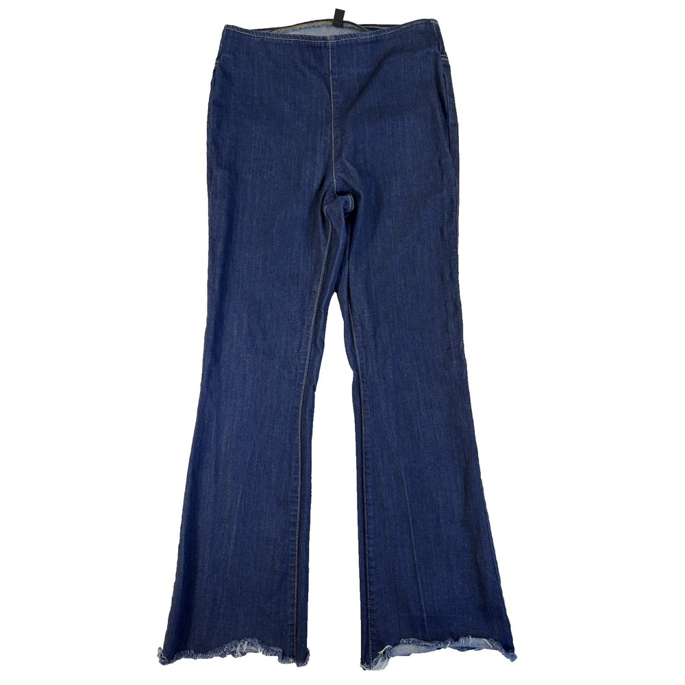 I.N.C Women's 8 Dark Wash Boot Pull On Jeans Raw Hem Sexy Slimming‎ Chic Y2K